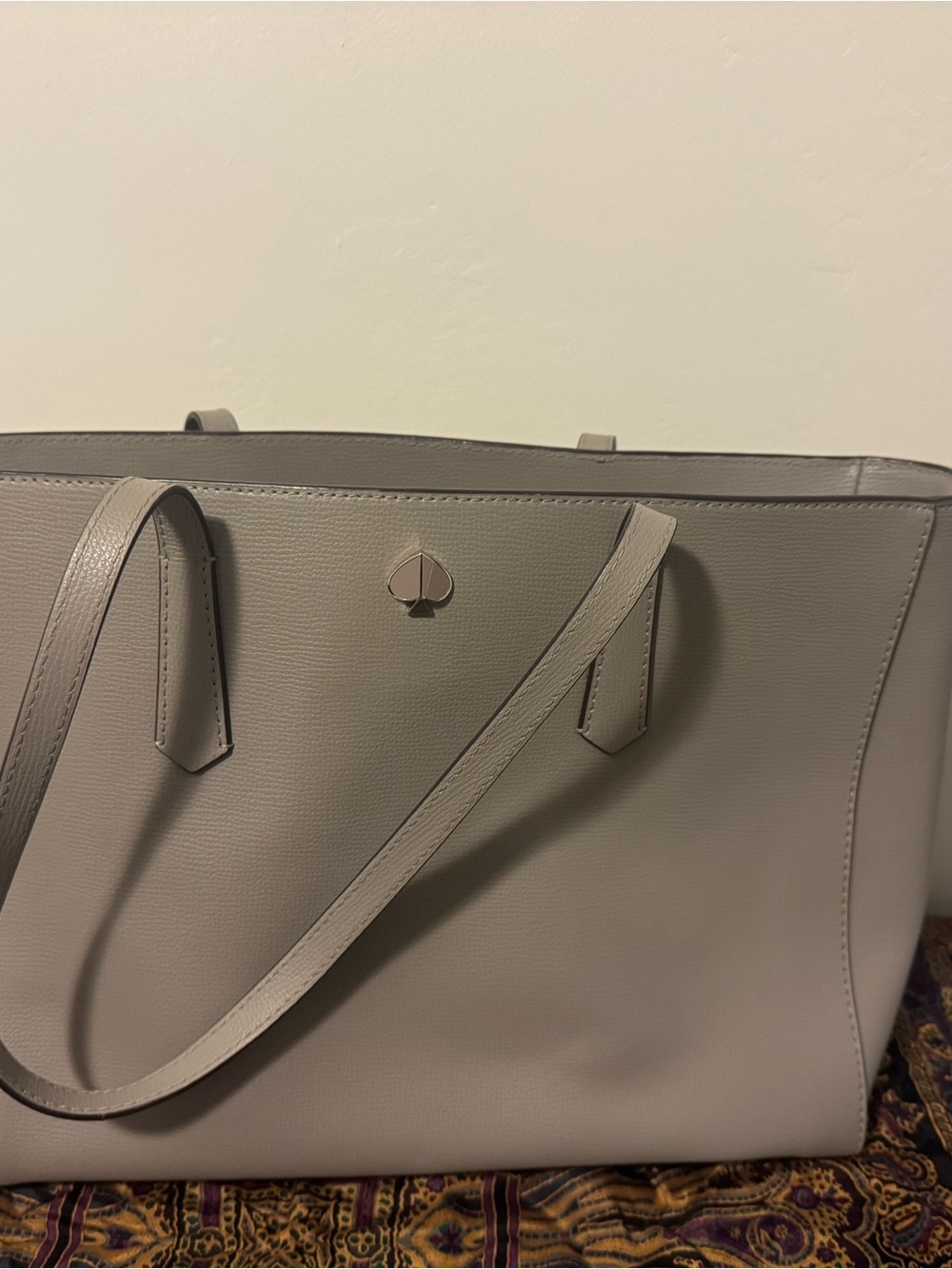 kate spade Taupe Leather Tote - Subtle Gray-Beige